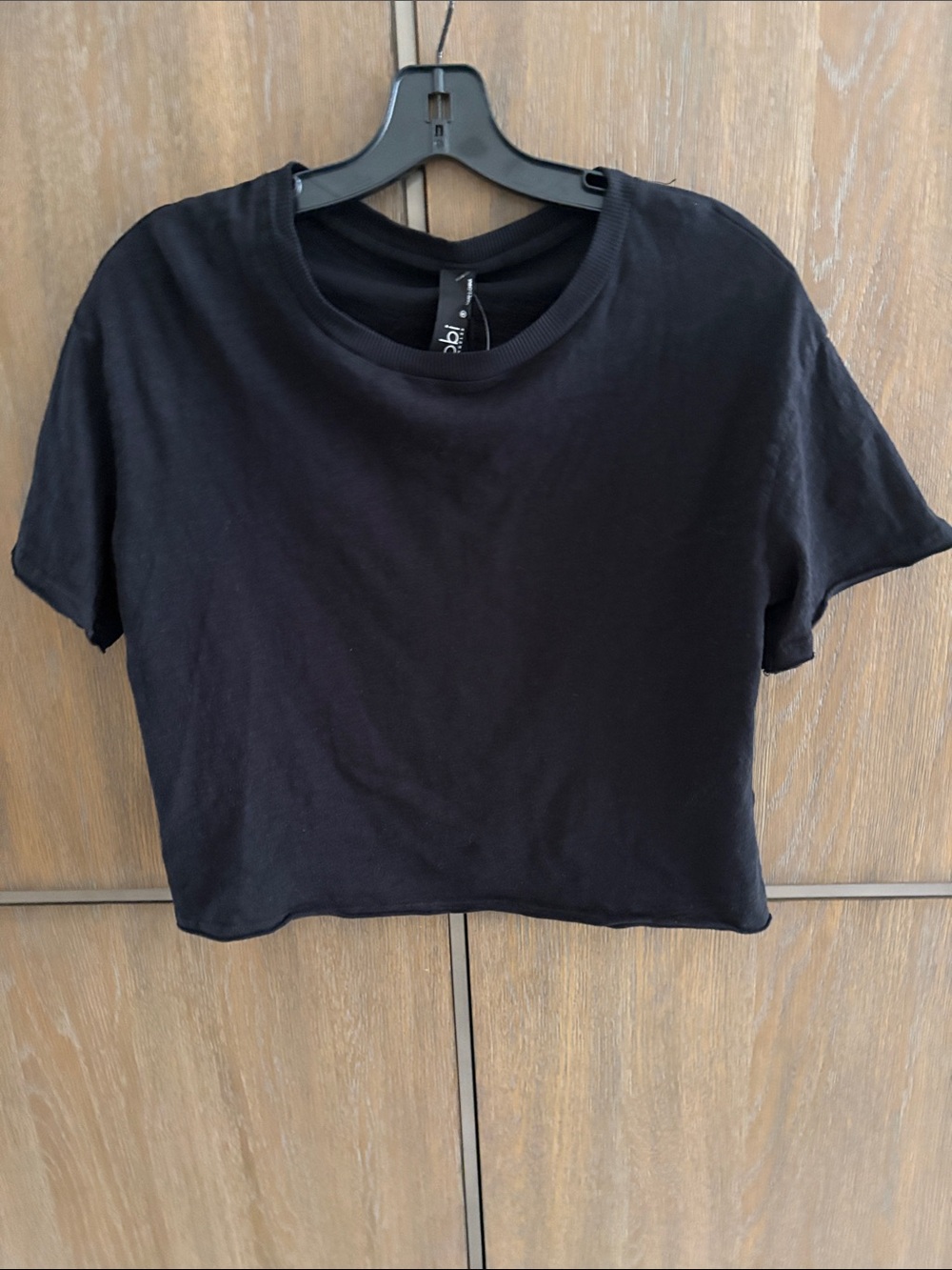 bobi Black Cropped Crew Tee